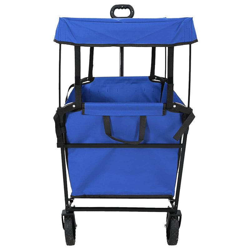 Afbeelding laden in galerijviewer, Vidaxl vouwbare handtrolley zwart 105 x 56.5 x 116 cm oxford stof