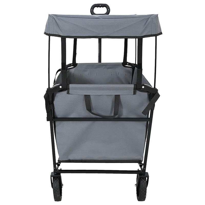 ギャラリービューアに画像をロードする, Vidaxl vouwbare handtrolley grijs 105 x 56.5 x 116 cm oxford stof