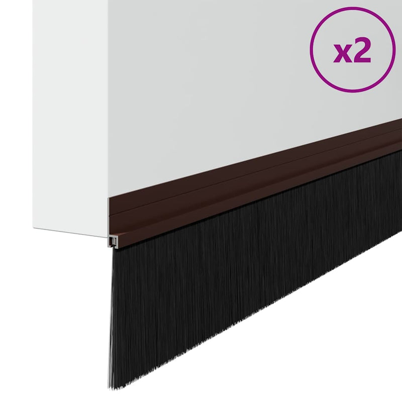 Afbeelding laden in galerijviewer, Vidaxl zelfklevende deurborstels 2 pcs bruin 100 cm aluminium legering