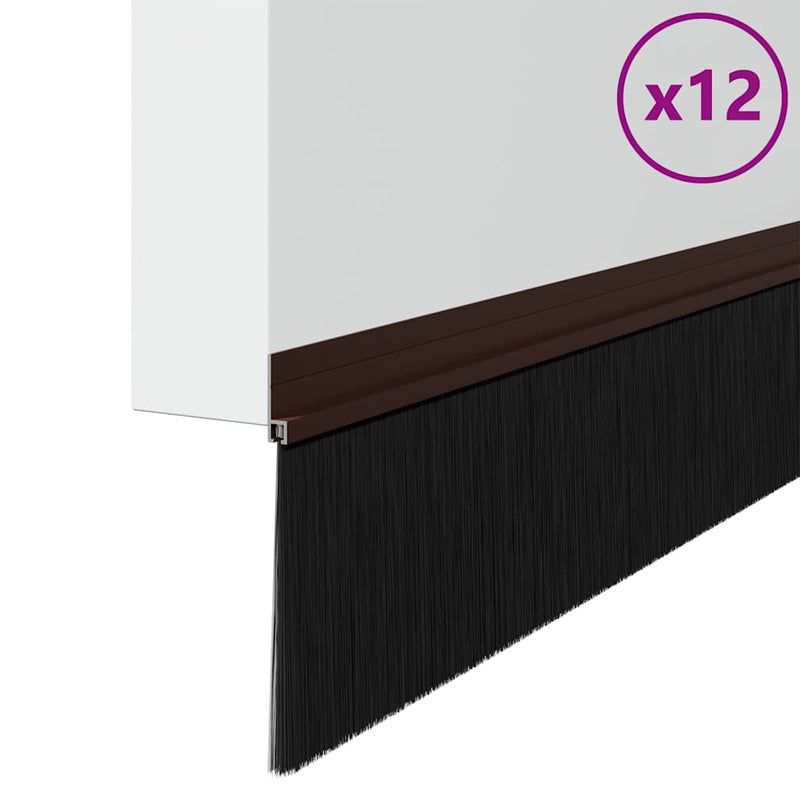 Afbeelding laden in galerijviewer, Vidaxl zelfklevende deurborstels 12 pcs bruin 100 cm