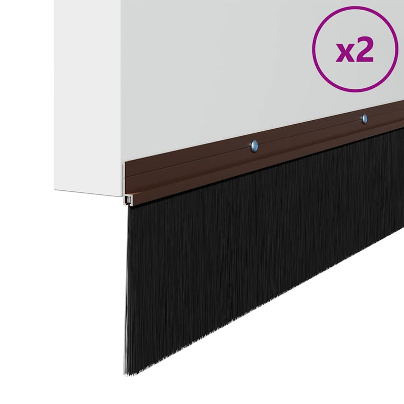Afbeelding laden in galerijviewer, Vidaxl schroefbare deurborstelafsluitingen 2 pcs bruin 100 cm