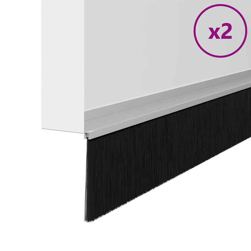 Afbeelding laden in galerijviewer, Vidaxl zelfklevende deurborstels 2 pcs zilver 100 cm
