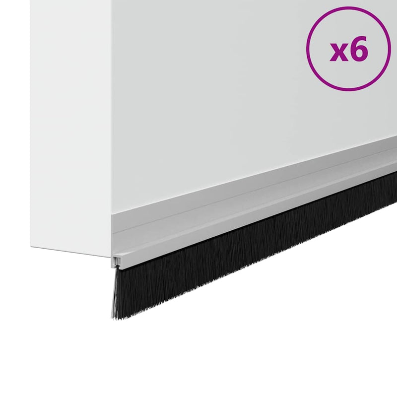 Afbeelding laden in galerijviewer, Vidaxl zelfklevende deurborstels 6 pcs zilver 100 cm