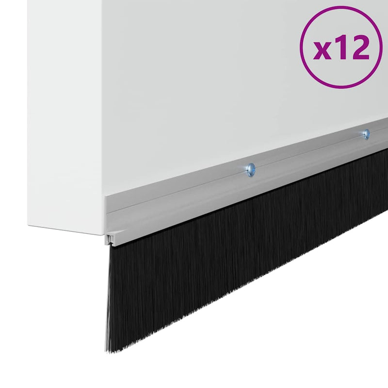 Afbeelding laden in galerijviewer, Vidaxl schroefbare deurborstelafsluitingen 12 pcs zilver 100 cm
