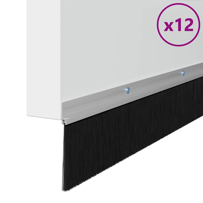 Afbeelding laden in galerijviewer, Vidaxl schroefbare deurborstelafsluitingen 12 pcs zilver 100 cm