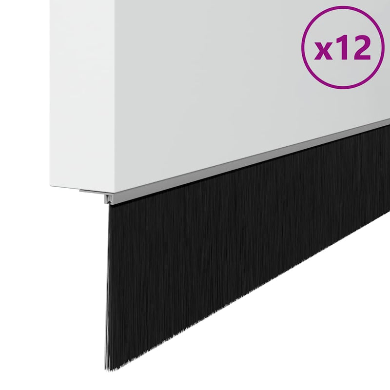Afbeelding laden in galerijviewer, Vidaxl schroefbare deurborstelafsluitingen 12 pcs zilver 100 cm