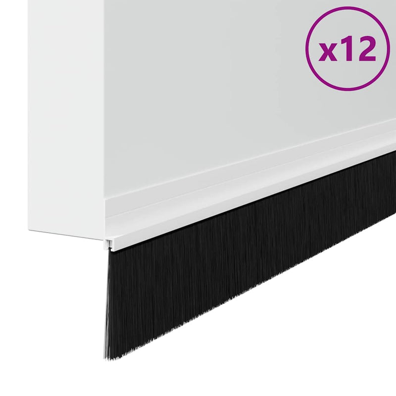 Chargez l'image dans la visionneuse de la galerie, Vidaxl zelfklevende deurborstels 12 pcs wit 100 cm aluminium legering