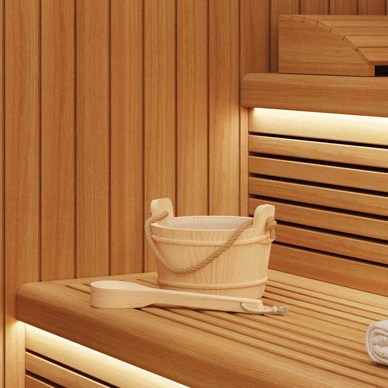 Chargez l'image dans la visionneuse de la galerie, Vidaxl sauna emmer 2 pcs bruin massief vurenhout en hennep