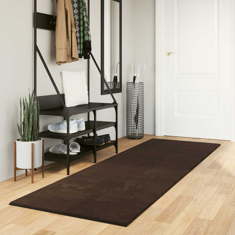 Afbeelding laden in galerijviewer, Vidaxl vloerkleden rechthoekig huarte bruin 250 x 80 cm polyester