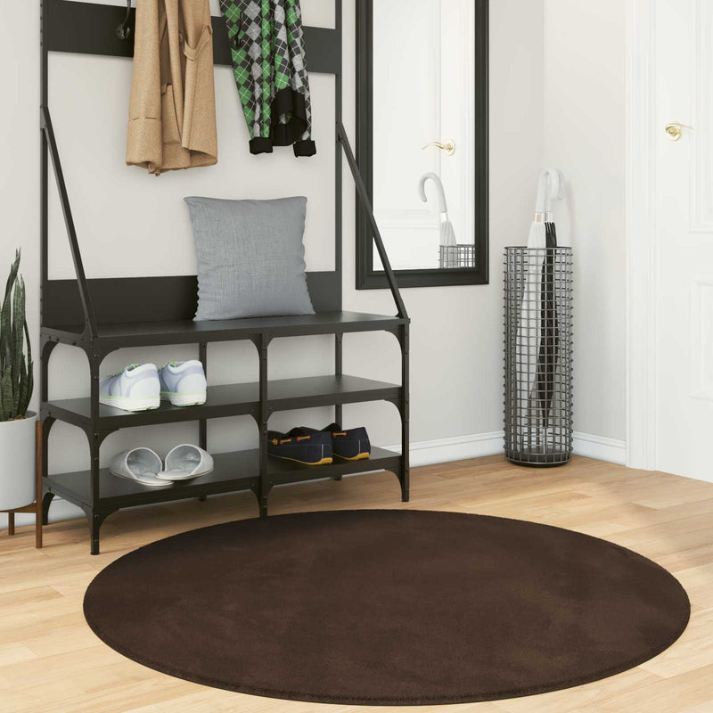 ギャラリービューアに画像をロードする, Vidaxl vloerkleden rond huarte bruin ø 120 cm polyester