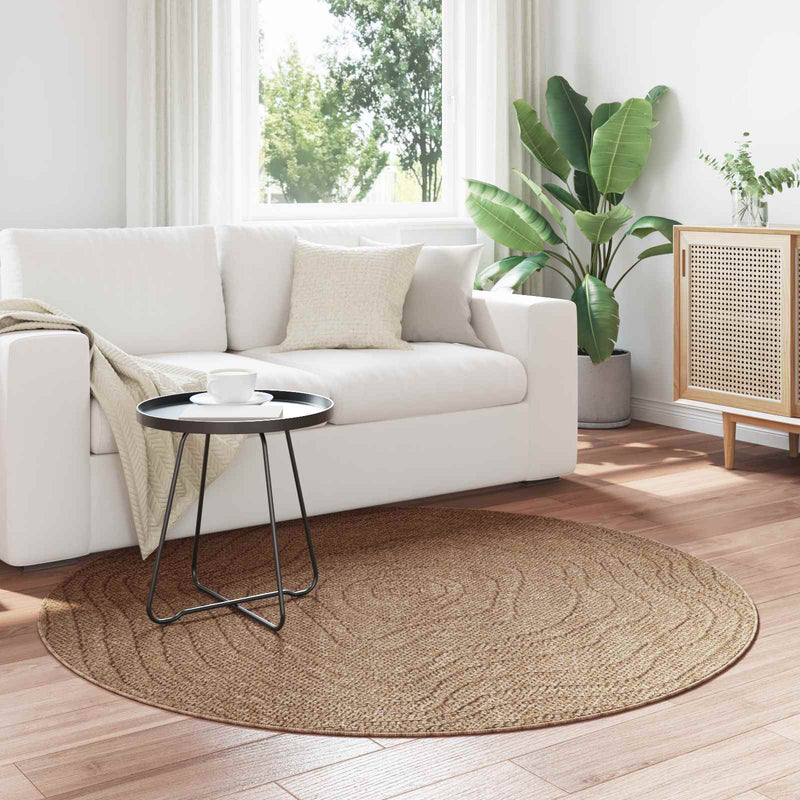 ギャラリービューアに画像をロードする, Vidaxl vloerkleden rond moiré huarte naturel ø 160 cm polyester