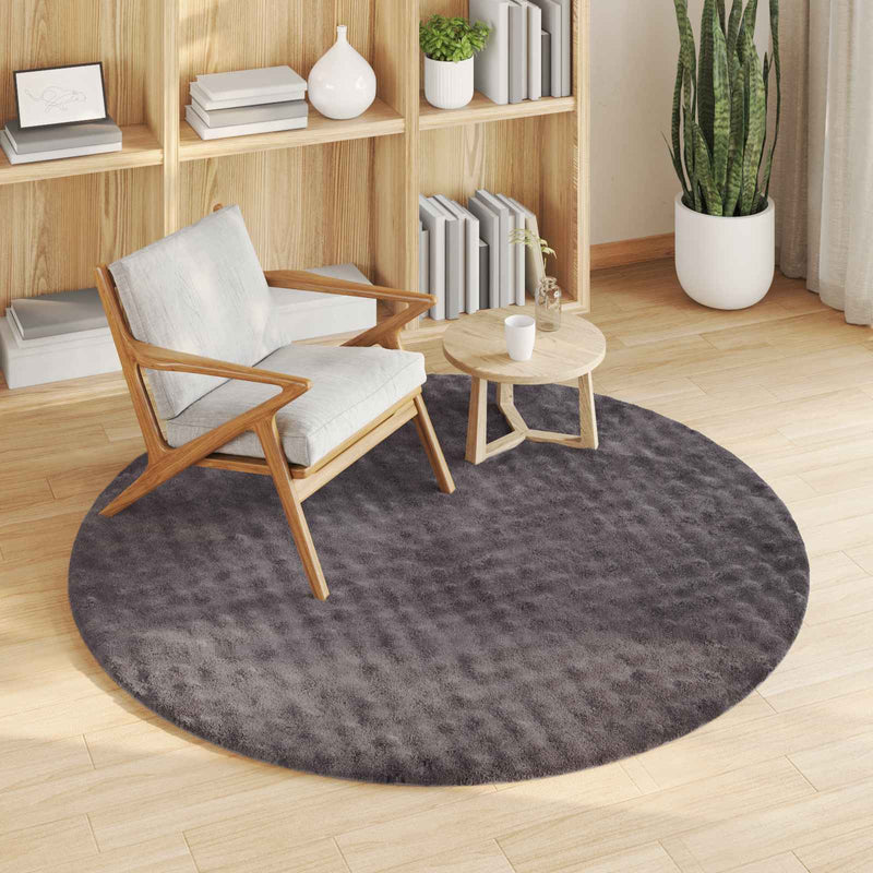 Afbeelding laden in galerijviewer, Vidaxl vloerkleden rond huarte antraciet ø 200 cm polyester
