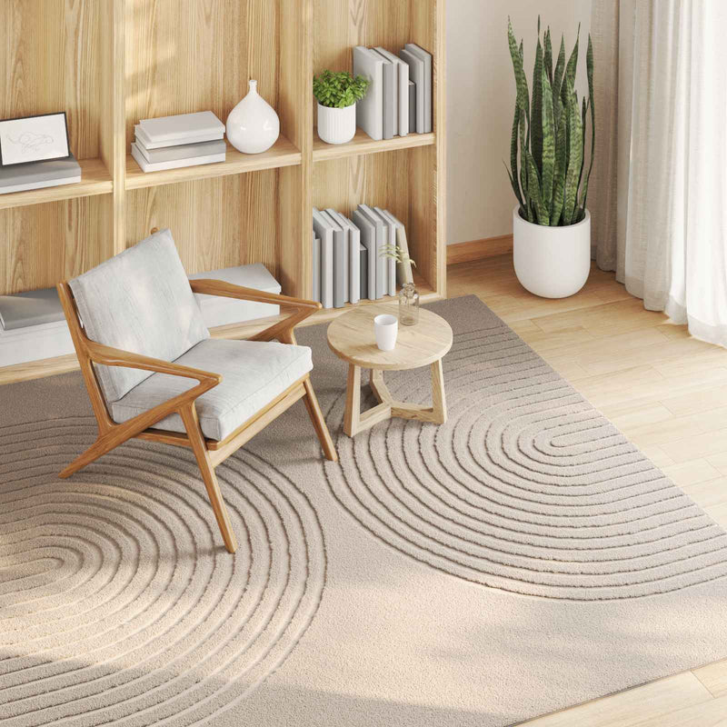 Chargez l'image dans la visionneuse de la galerie, Vidaxl vloerkleden vierkant huarte beige 120 x 120 cm polyester