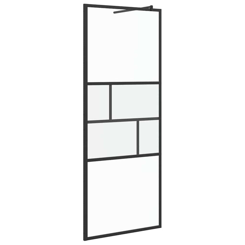 Afbeelding laden in galerijviewer, Vidaxl inloop douche wand zwart 80 x 195 x 0.5 cm glas en aluminium