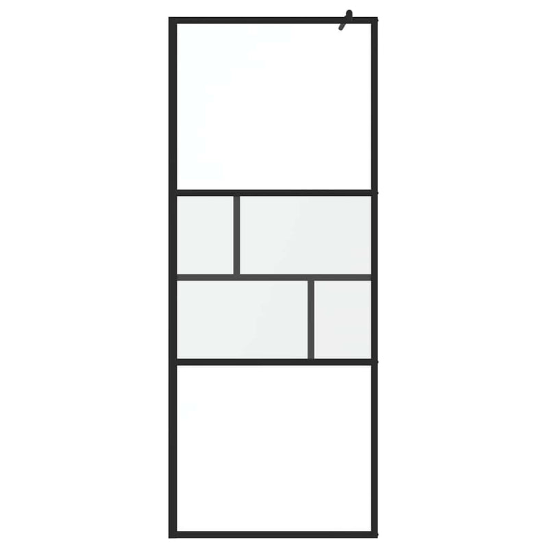 Afbeelding laden in galerijviewer, Vidaxl inloop douche wand zwart 80 x 195 x 0.5 cm glas en aluminium