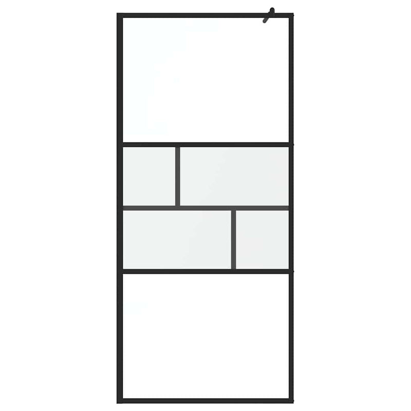 Afbeelding laden in galerijviewer, Vidaxl inloop douche wand zwart 80 x 195 x 0.5 cm glas en aluminium