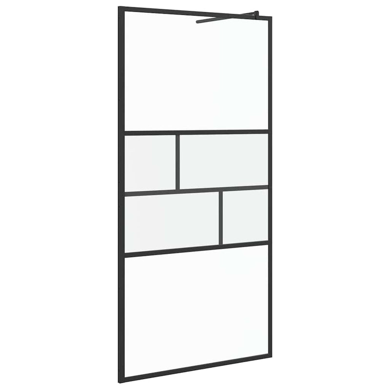 Afbeelding laden in galerijviewer, Vidaxl inloop douche wand zwart 80 x 195 x 0.5 cm glas en aluminium
