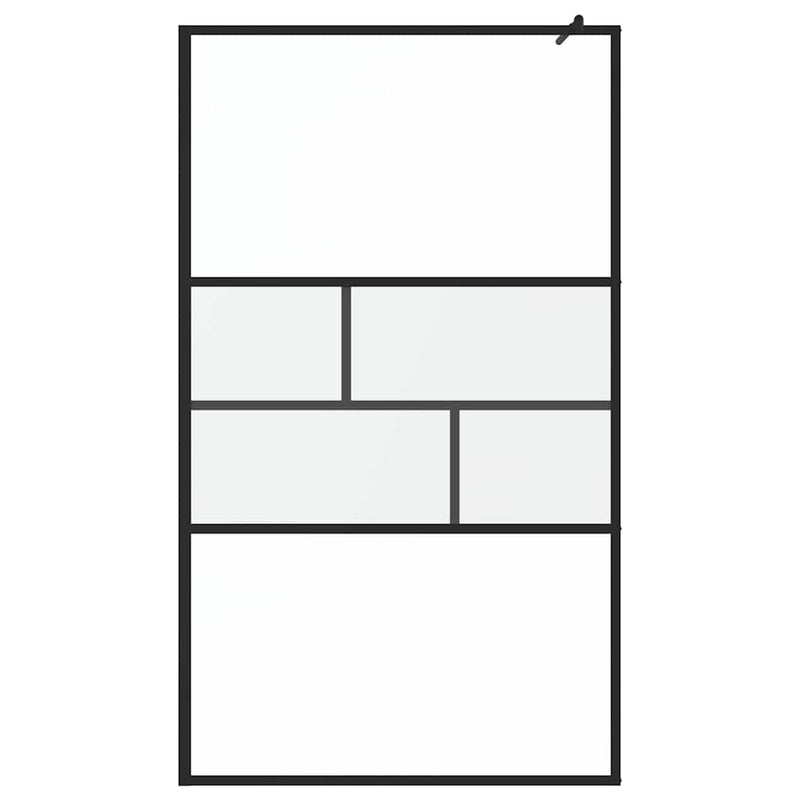 Afbeelding laden in galerijviewer, Vidaxl inloop douche wand zwart 80 x 195 x 0.5 cm glas en aluminium