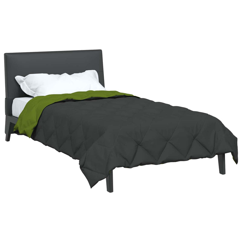Afbeelding laden in galerijviewer, Vidaxl zomer dekbed groen en antraciet 220 x 135 cm microfiber
