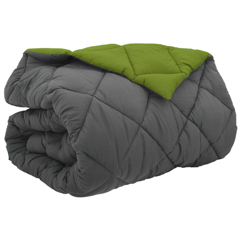 Afbeelding laden in galerijviewer, Vidaxl winter dekbed groen en antraciet 200 x 200 cm microfiber