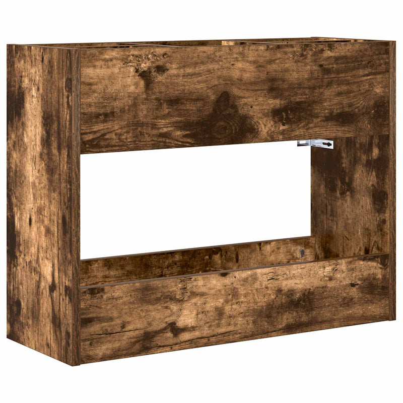 Afbeelding laden in galerijviewer, Vidaxl paraplu standaard gerookt eiken 65 x 24 x 50 cm bewerkt hout