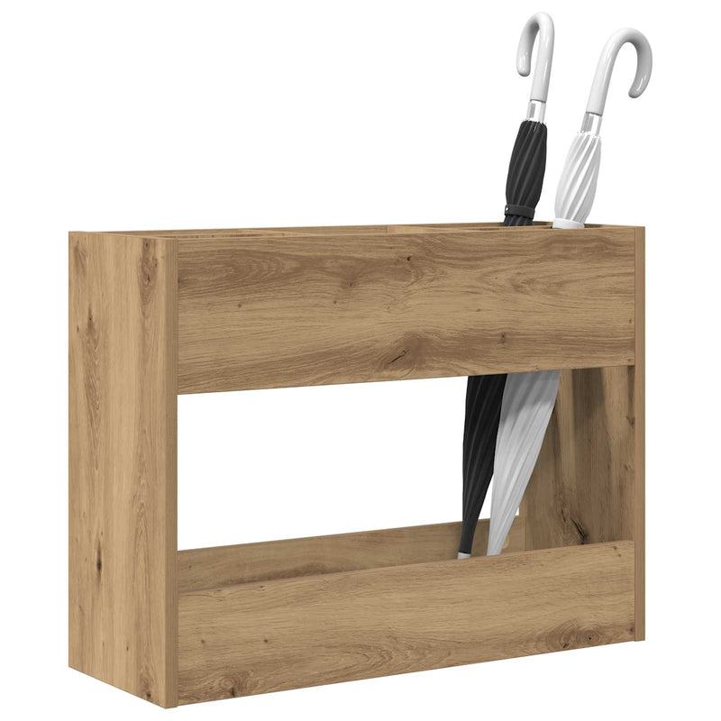 Afbeelding laden in galerijviewer, Vidaxl paraplu standaard artisan eiken 65 x 24 x 50 cm bewerkt hout