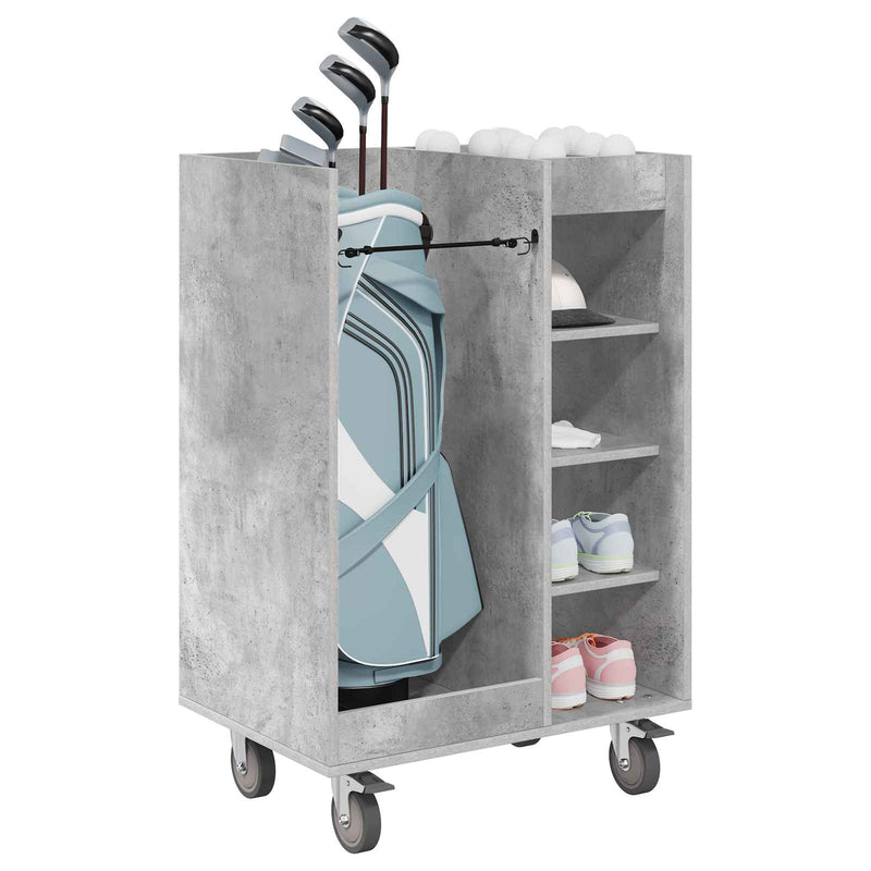 Afbeelding laden in galerijviewer, Vidaxl golfkast met wiel effen beton grijs 65 x 45 x 98 cm