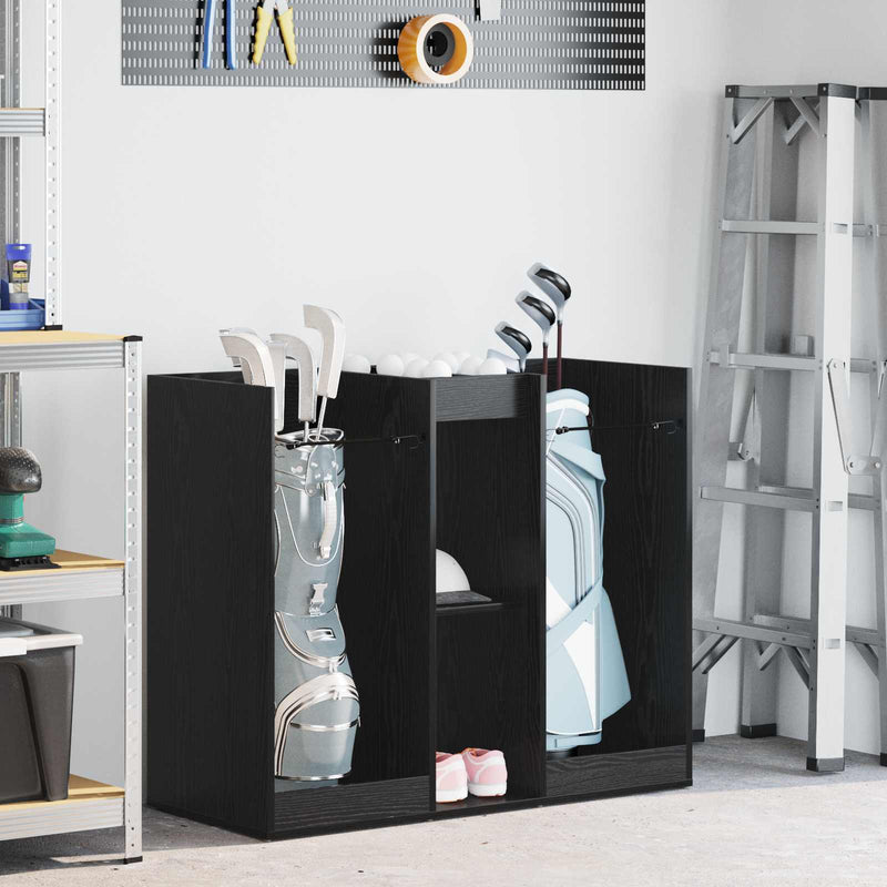 Afbeelding laden in galerijviewer, Vidaxl golfkast effen zwart eiken 102 x 45 x 85,5 cm