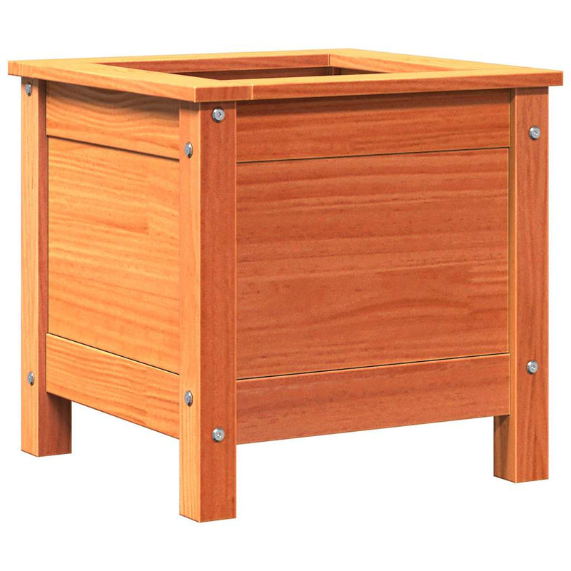Afbeelding laden in galerijviewer, Vidaxl tuin bloempot wasbruin 40 x 40 x 39 cm massief grenenhout