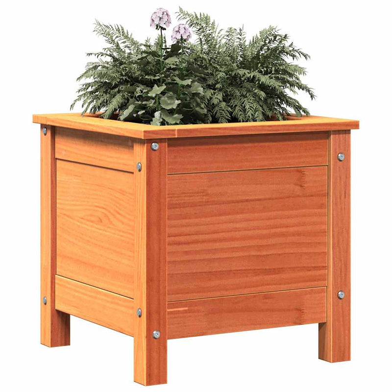 Afbeelding laden in galerijviewer, Vidaxl tuin bloempot wasbruin 40 x 40 x 39 cm massief grenenhout