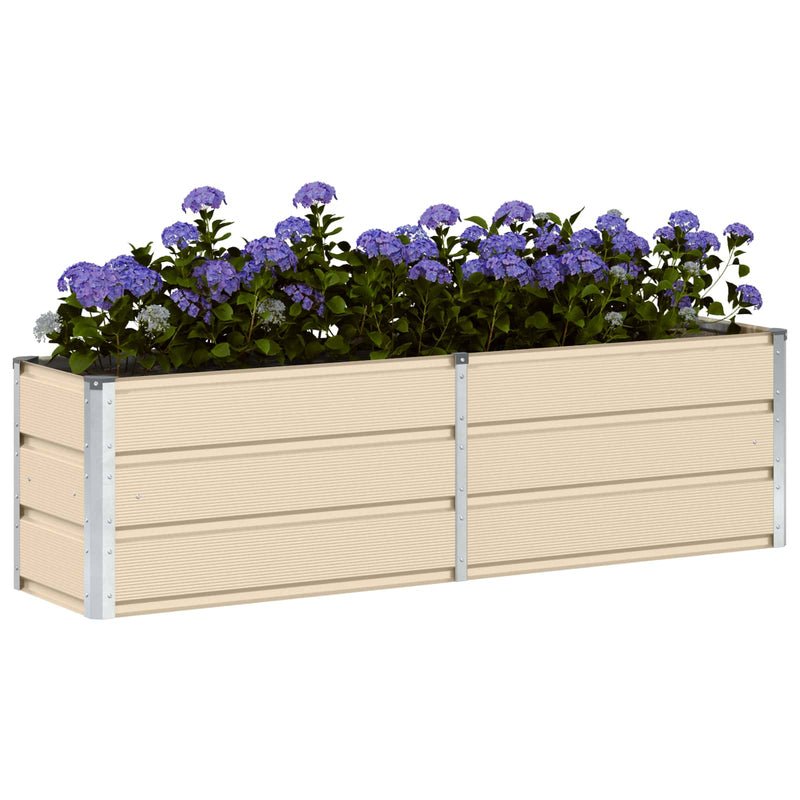 Afbeelding laden in galerijviewer, Vidaxl plantenbak ivoor 160 x 40 x 45 cm staal