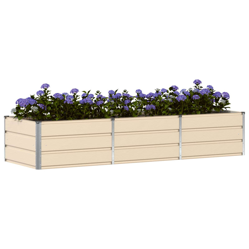 Afbeelding laden in galerijviewer, Vidaxl plantenbak ivoor 240 x 80 x 45 cm staal