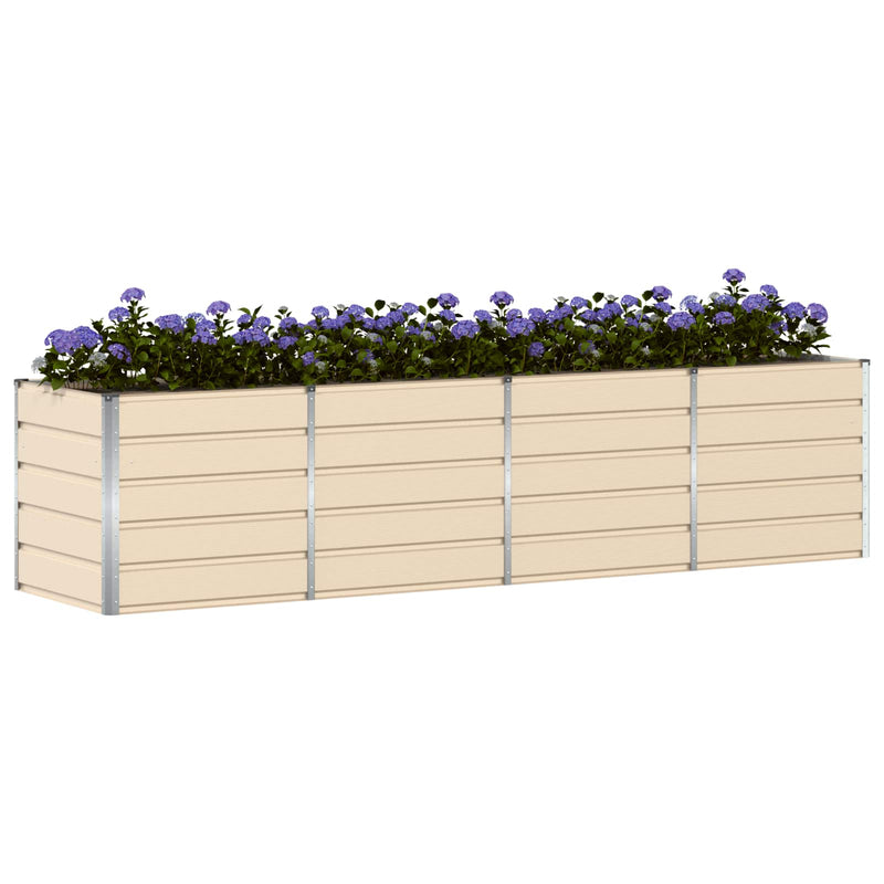 Afbeelding laden in galerijviewer, Vidaxl plantenbak ivoor 240 x 80 x 75 cm staal