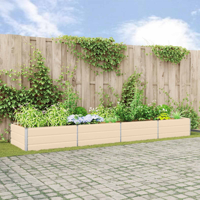 ギャラリービューアに画像をロードする, Vidaxl plantenbak ivoor 195 x 100 x 45 cm gegalvaniseerd staal
