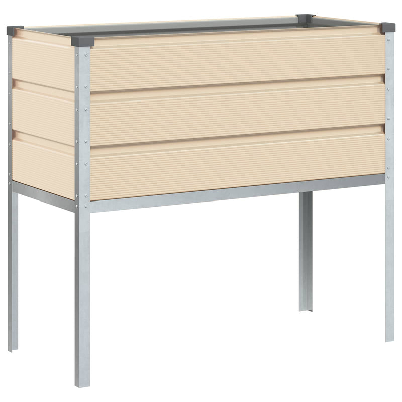 Afbeelding laden in galerijviewer, Vidaxl plantenbak ivoor 100 x 45 x 90 cm gegalvaniseerd staal
