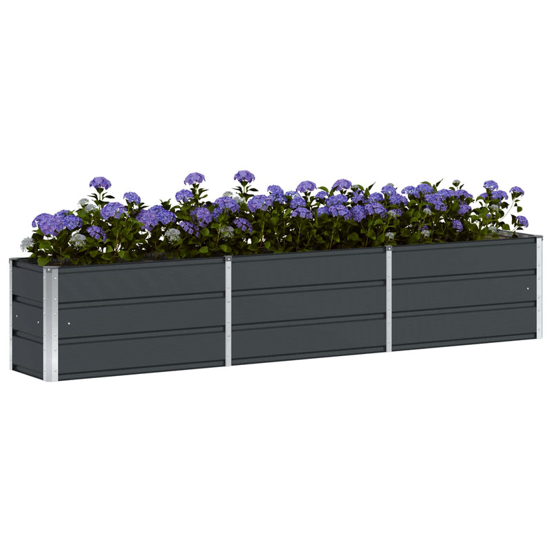 Afbeelding laden in galerijviewer, Vidaxl plantenbak antraciet 240 x 40 x 45 cm staal