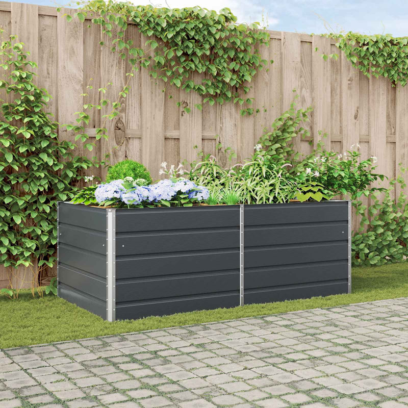 ギャラリービューアに画像をロードする, Vidaxl plantenbak antraciet 195 x 100 x 45 cm gegalvaniseerd staal