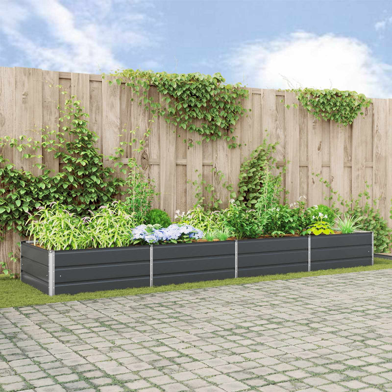ギャラリービューアに画像をロードする, Vidaxl plantenbak antraciet 195 x 100 x 45 cm gegalvaniseerd staal