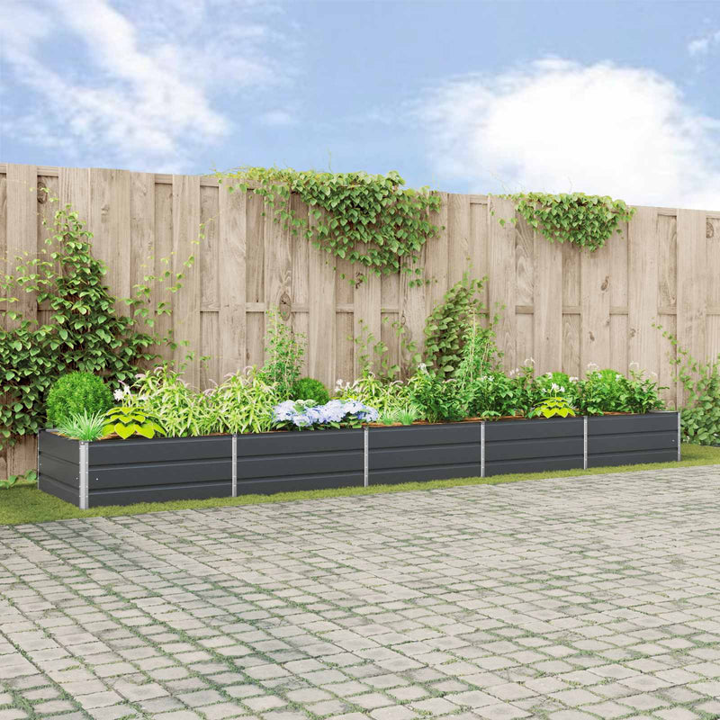 Afbeelding laden in galerijviewer, Vidaxl plantenbak antraciet 195 x 100 x 45 cm gegalvaniseerd staal