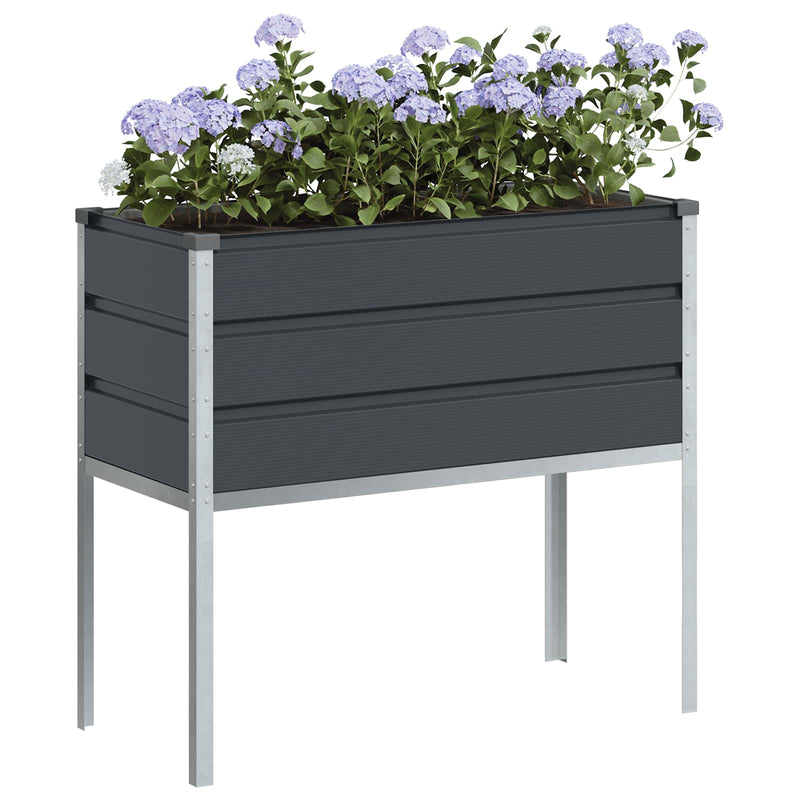 Afbeelding laden in galerijviewer, Vidaxl plantenbak antraciet 100 x 45 x 90 cm gegalvaniseerd staal