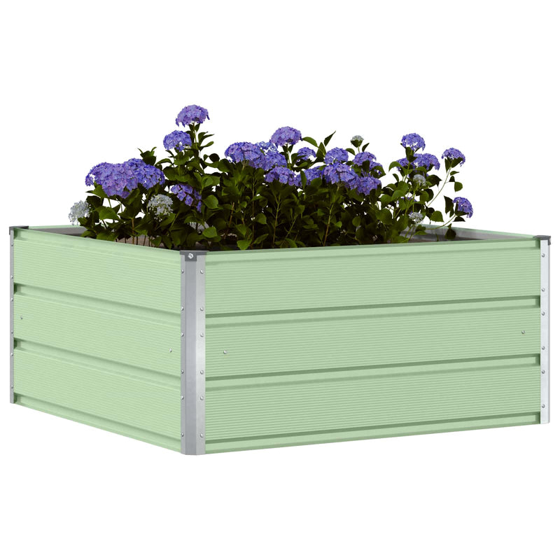 Afbeelding laden in galerijviewer, Vidaxl plantenbak pastelgroen 100 x 100 x 45 cm staal