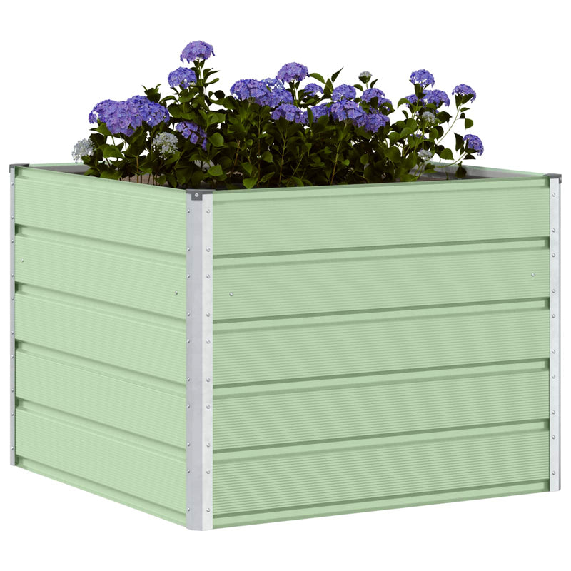 Afbeelding laden in galerijviewer, Vidaxl plantenbak pastelgroen 100 x 100 x 75 cm staal