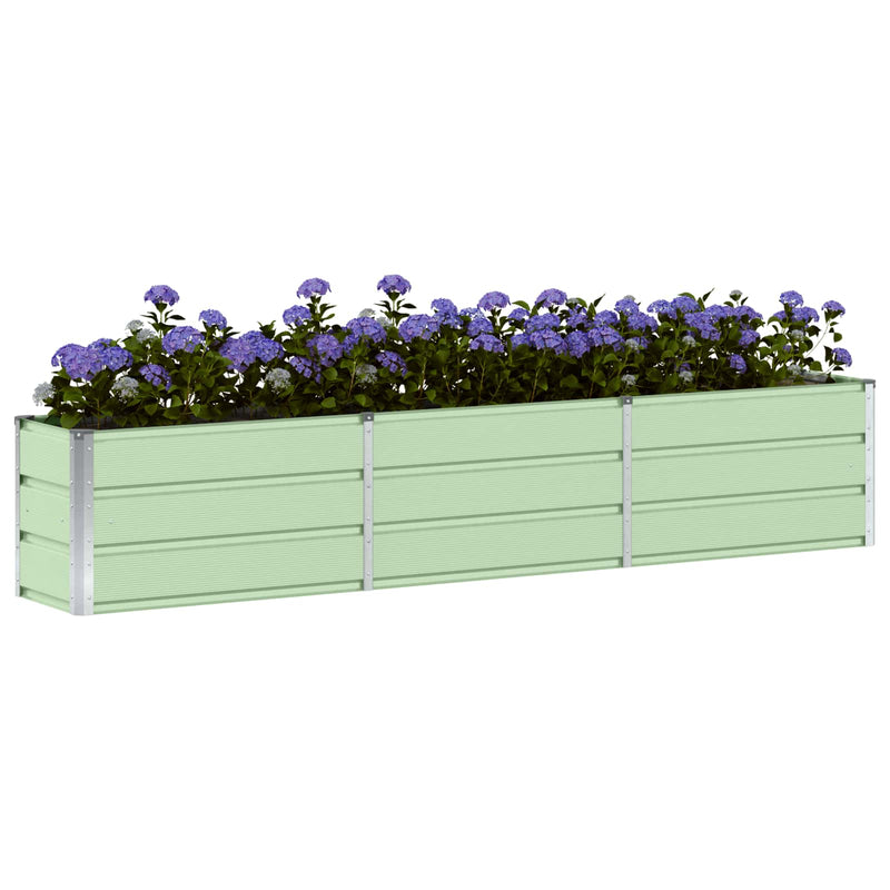 Afbeelding laden in galerijviewer, Vidaxl plantenbak groen 240 x 40 x 45 cm staal