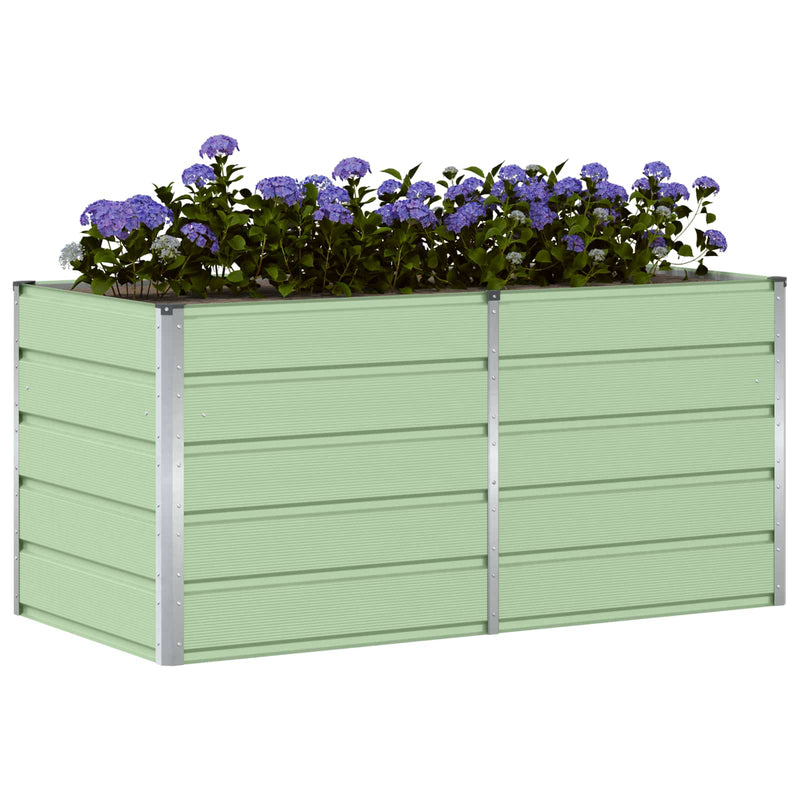 Afbeelding laden in galerijviewer, Vidaxl plantenbak groen 160 x 80 x 75 cm staal