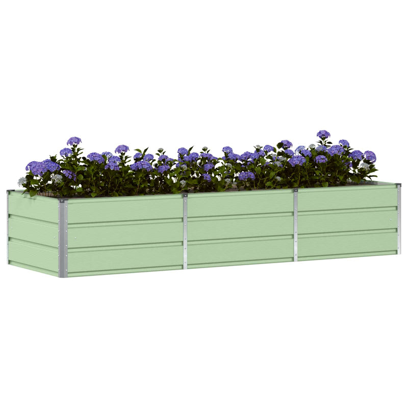 Afbeelding laden in galerijviewer, Vidaxl plantenbak groen 240 x 80 x 45 cm staal