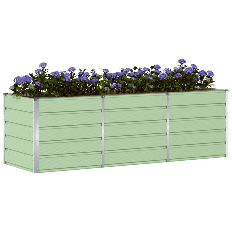Afbeelding laden in galerijviewer, Vidaxl plantenbak groen 240 x 80 x 75 cm staal