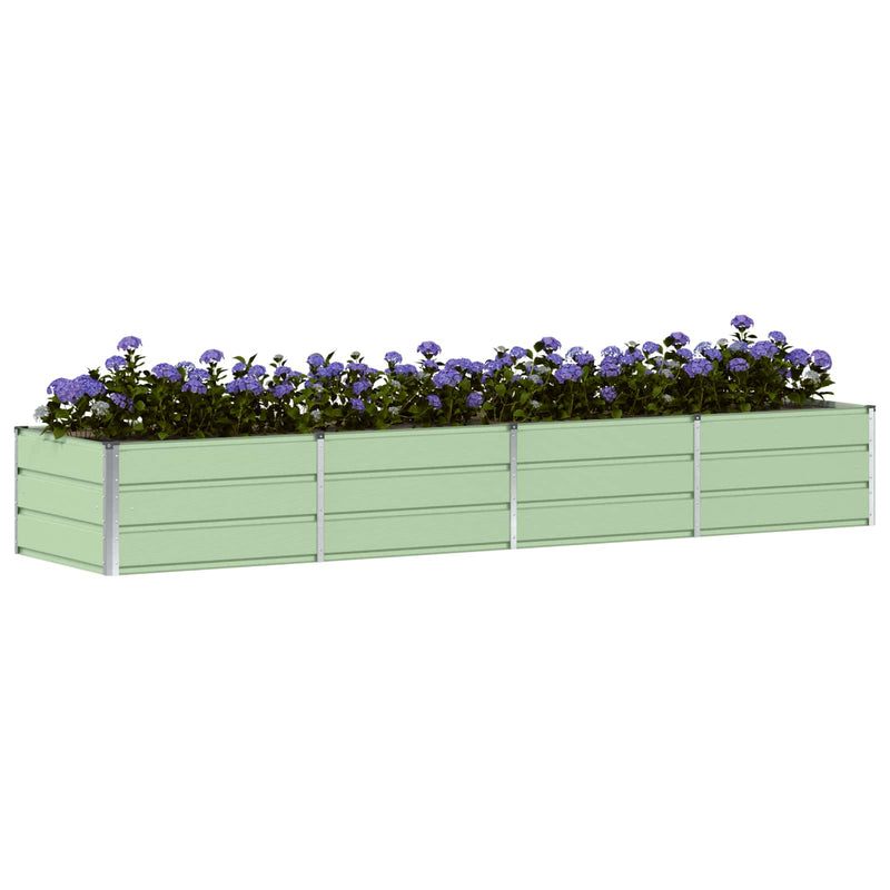 Afbeelding laden in galerijviewer, Vidaxl plantenbak groen 320 x 80 x 45 cm staal