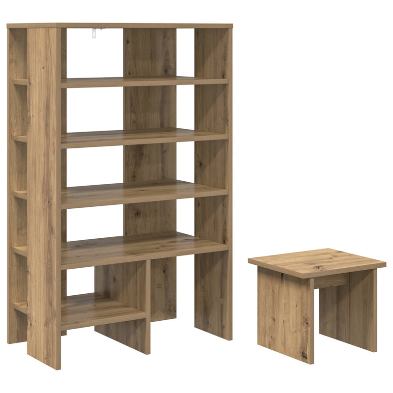 Afbeelding laden in galerijviewer, Vidaxl schoenenkast met plank 2 pcs artisan eiken bewerkt hout