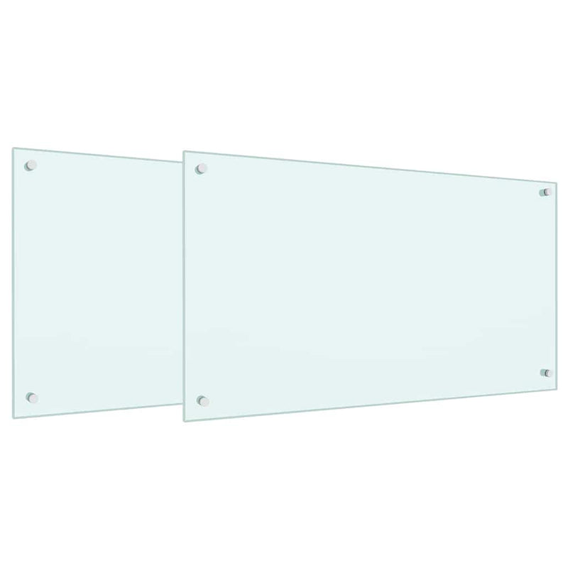 Afbeelding laden in galerijviewer, Vidaxl keuken spatscherm 2 pcs wit 90 x 50 cm gehard glas