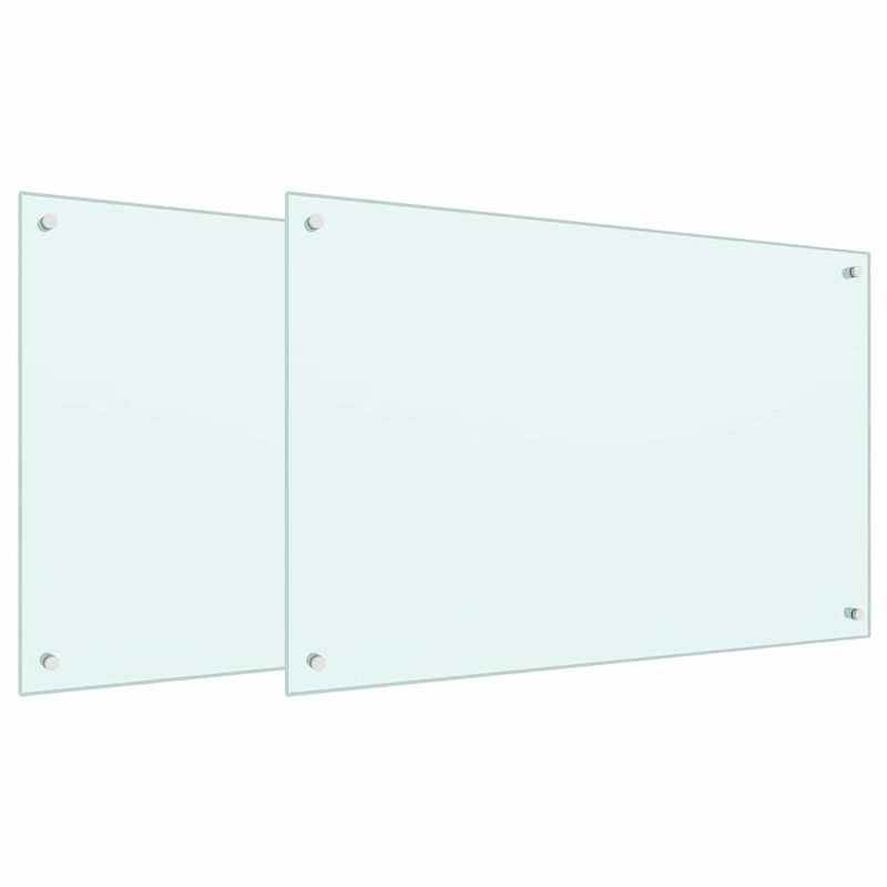 ギャラリービューアに画像をロードする, Vidaxl keuken spatscherm 2 pcs wit 90 x 60 cm gehard glas